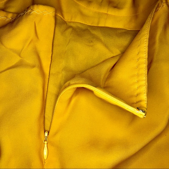 KAUFMANFRANCO Yellow Silk Tank Top with Chain Straps - Picture 12 of 15